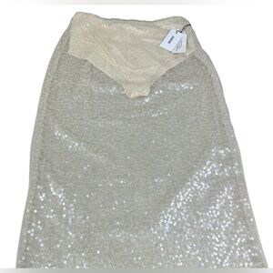 NEW Jason Wu Women's Sequin Sheer Cream Skirt Size 6